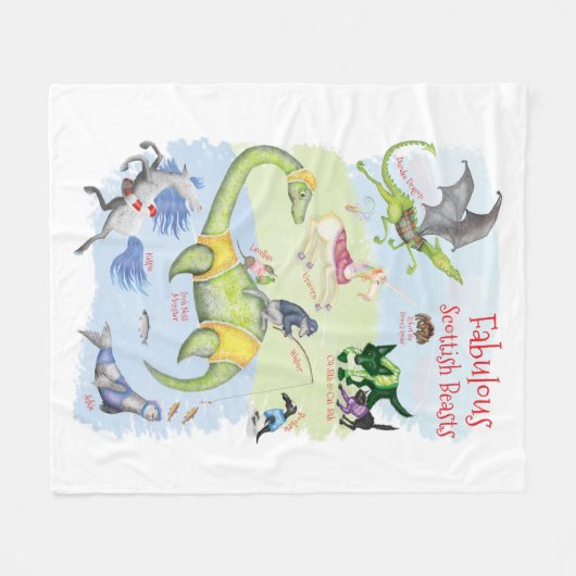 Fabulous Scottish Beasts Kinderflockendecke Fleecedecke (Vorderseite (Horizontal))