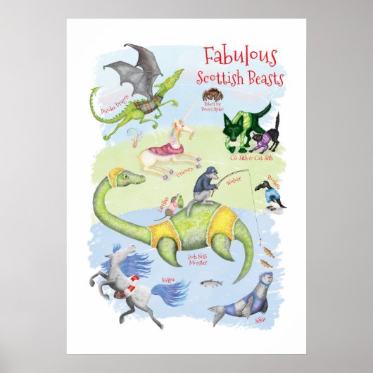 Fabulous Scottish Beasts Kinderzimmerplakat Poster (Vorne)
