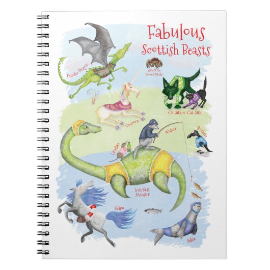 Fabulous Scottish Beasts notebook Notizblock (Vorderseite)