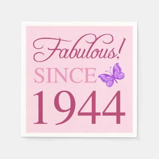 Fabulous seit 1944 80. Geburtstag Serviette (Vorderseite)
