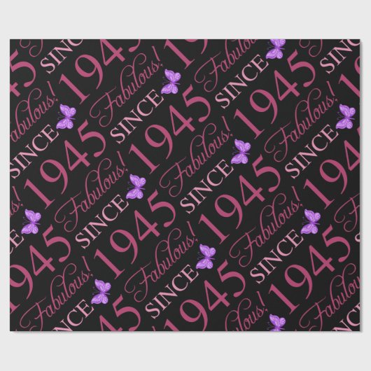 Fabulous seit 1945 80. Geburtstag Geschenkpapier (Flach)