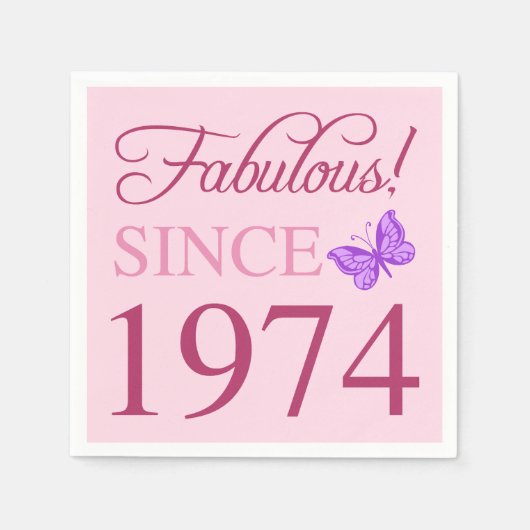 Fabulous seit 1974 50. Geburtstag Serviette (Vorderseite)