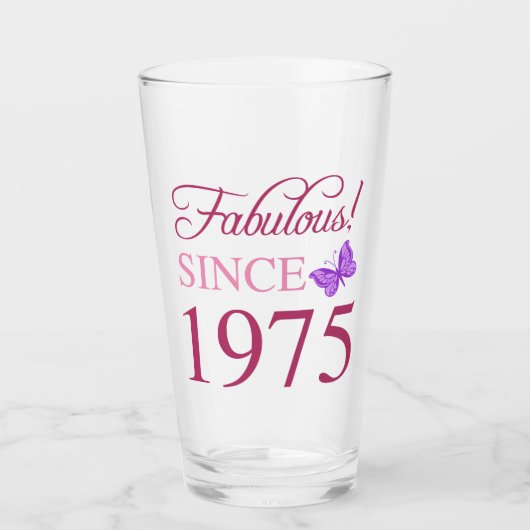 Fabulous seit 1975 50. Geburtstag Glas (Vorderseite)