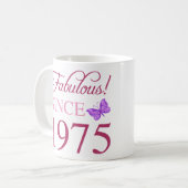Fabulous seit 1975 50. Geburtstag Kaffeetasse (Vorderseite Links)