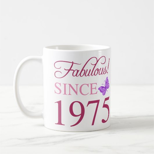 Fabulous seit 1975 50. Geburtstag Kaffeetasse (Links)