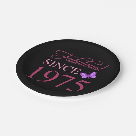 Fabulous seit 1975 50. Geburtstag Pappteller (Schrägansicht)