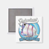 Fabulous Seychelles Retro-Logo Magnet (Vorderseite/Rückseite)
