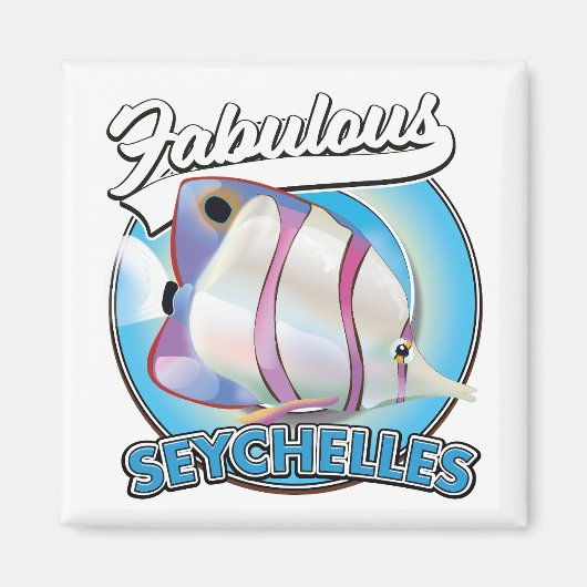 Fabulous Seychelles Retro-Logo Magnet (Vorne)