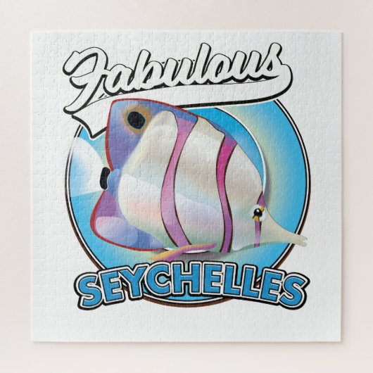 Fabulous Seychelles Retro-Logo Magnet Puzzle (Vertikal)