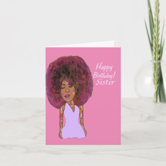 Fabulous Sister African American Happy Birthday Ca Karte (Vorderseite)