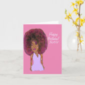 Fabulous Sister African American Happy Birthday Ca Karte (Gelbe Blume)