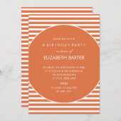 Fabulous Stripes General Party Einladung (blau) (Vorne/Hinten)