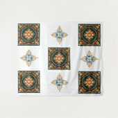 Fabulous Symmetrisches Design auf Tapestry Fabric. Wandteppich (Vorderseite (Horizontal))