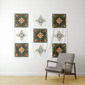 Fabulous Symmetrisches Design auf Tapestry Fabric. Wandteppich (Beispiel (Horizontal))