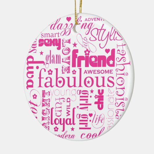 Fabulous Synonym BESTE FREUNDIN Ornament (Links)