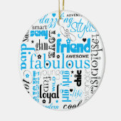 Fabulous Synonym BESTE FREUNDIN Ornament (Links)