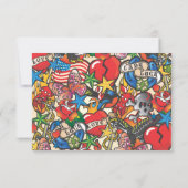 Fabulous Tattoo Wedding rsvp Antwortkarten Einladung (Rückseite)