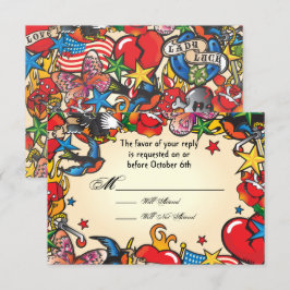Fabulous Tattoo Wedding rsvp Antwortkarten Einladung