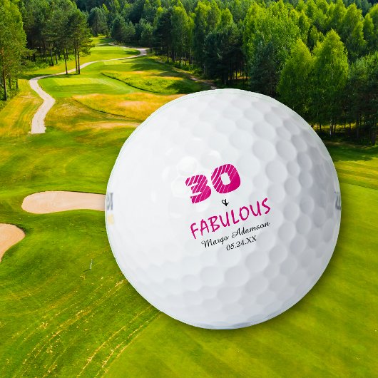 Fabulous Thirty Birthday Hers Personalisiert Golfball