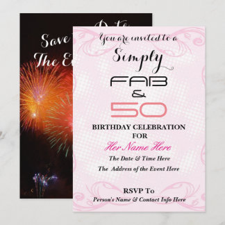 Fabulous und 50 - einfach FAB & 50 - Einladung