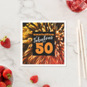 Fabulous und 50 Feuerwerk Orange Geburtstag Serviette (Beispiel)