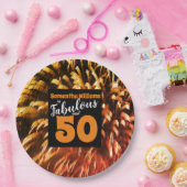 Fabulous und 50 Groovy Fireworks Orange Pappteller (Party)