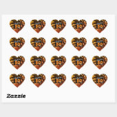 Fabulous und 50 Groovy Orange Fireworks Herz-Aufkleber (Blatt)