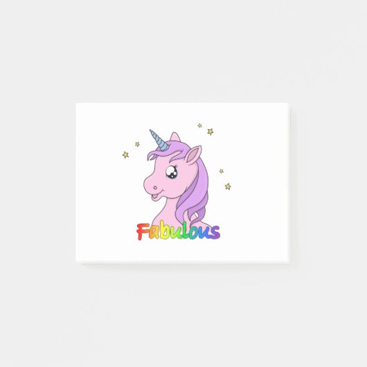Fabulous Unicorn Post-it Klebezettel (Vorderseite)
