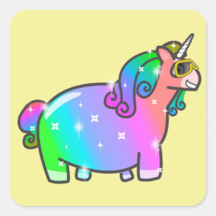 Fabulous Unicorn Quadratischer Aufkleber