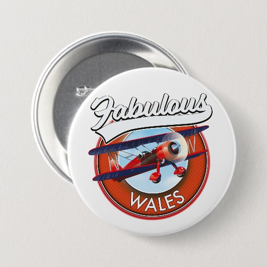 Fabulous Wales Retrostil Reise Patch Button (Vorne & Hinten)