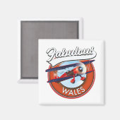 Fabulous Wales Retrostil Reise Patch Magnet (Vorderseite/Rückseite)