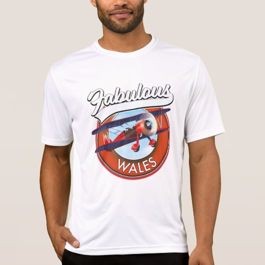 Fabulous Wales Retrostil Reise Patch T-Shirt (Vorderseite)
