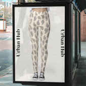 Fabulous White Fern Muster Leggings