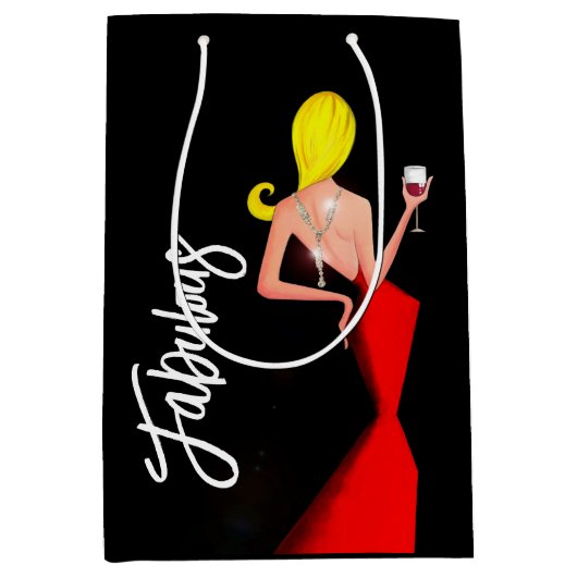 Fabulous "Wine Diva" Geschenktasche Mittlere Geschenktüte (Vorderseite)