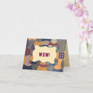 Fabulous Wow Birthday Quilt Vintage Karte