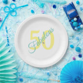 Fabulous Yellow Aquamarin Simple Modern 50. Geburt Pappteller (Party)