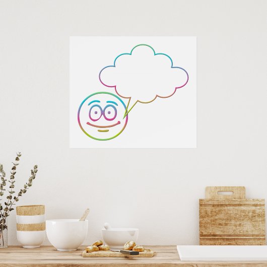 Face #1 mit Sprechblase Poster (Küche)