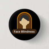Face Blindness Boy - Black and Brown Button (Vorderseite)