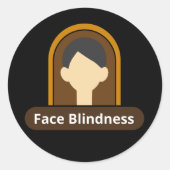 Face Blindness Boy - Black and Brown Button Runder Aufkleber (Vorderseite)