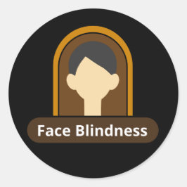 Face Blindness Boy - Black and Brown Button Runder Aufkleber