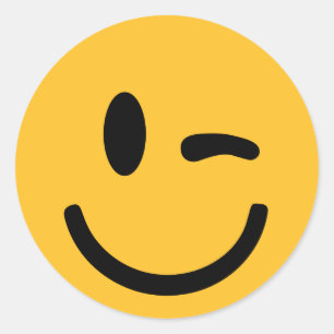 Face-Blink Runder Aufkleber