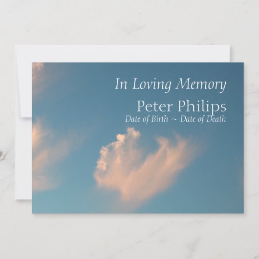 Face Cloud 2 Beerdigung Ankündigung Einladung (Vorderseite)