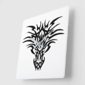Face-Dragon-Tattoo Quadratische Wanduhr (Winkel)