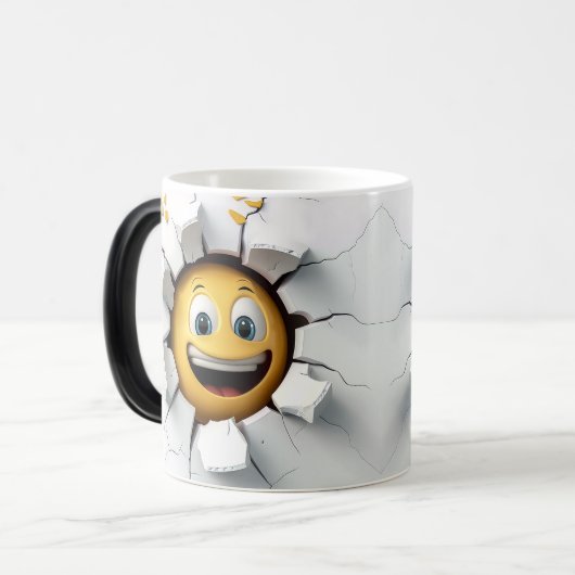 Face Emoticon Break Through Verwandlungstasse (Vorderseite Links)