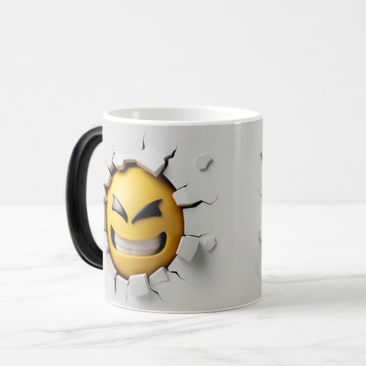 Face Emoticon Break Through Verwandlungstasse (Vorderseite Links)