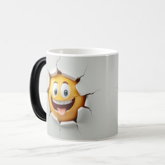 Face Emoticon Break Through Verwandlungstasse (Vorderseite Links)