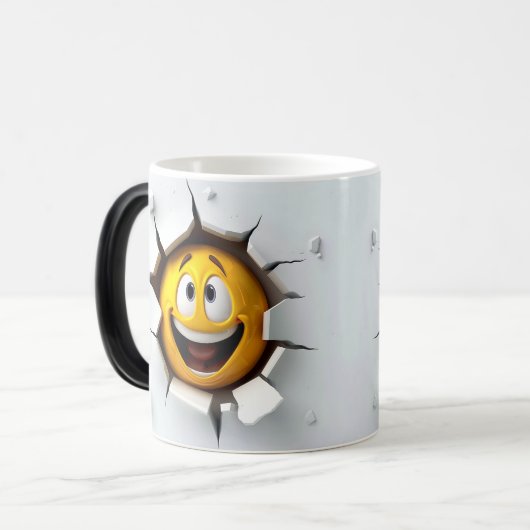 Face Emoticon Break Through Verwandlungstasse (Vorderseite Links)