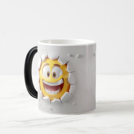 Face Emoticon Break Through Verwandlungstasse (Vorderseite Links)