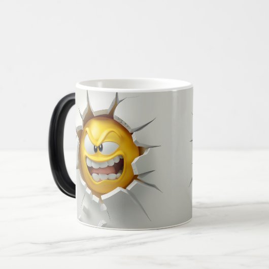 Face Emoticon Break Through Verwandlungstasse (Vorderseite Links)