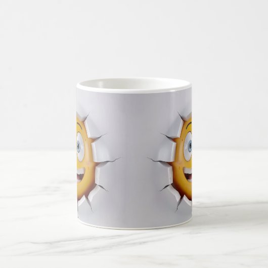 Face Emoticon Break Through Verwandlungstasse (Mittel)